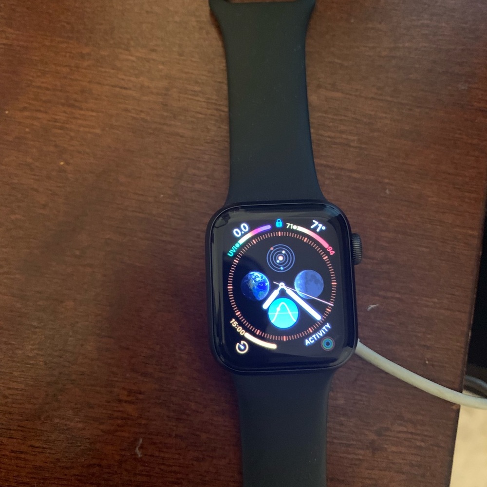 Apple Watch series 4 40mm black sport band.
